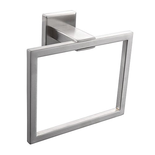 Weare Home Quadratisch Silbern gebürstet Edelstahl Bad Zubehör Elegant Hochwertig Handtuchhalter Handtuchring Wandmontag