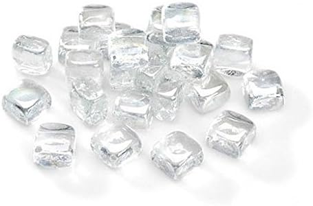 GLASS GEMS Floral Glass Ice Nuggets Clear 25 Pieces