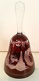 original böhmisches Glas Egermann böhmisches antik Kristall Glas Glocke, rubin rot mundgeblasen und handgeschliffen Tisch Glocke, Höhe ca. 9 cm