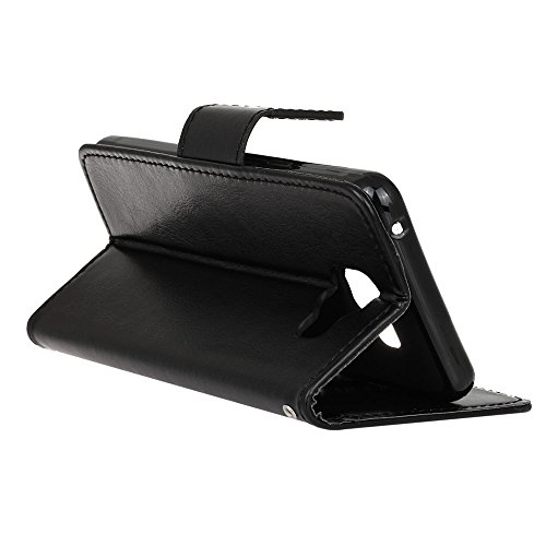 Samsung Galaxy A5 ( 2016 ) Schutzhülle Leder Hülle, Alfort 3 in 1 Flip Fashion Design Dual Use Falten Premium PU Leder Flip Mappen Kasten Abdeckung für Samsung Galaxy A5 / A510F ( 2016 ) 5.2″ ( Schwarz ) + Netter Staub Stecker + Schwarz Stylus Pen - 6