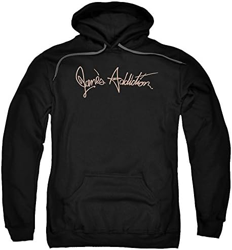 Janes Addiction Script Logo Mens Pullover Hoodie Black LG