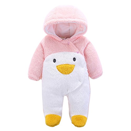 Gaorui Newborn Unisex Baby Plush Hooded Romper Animal Costume Winter Jumpsuit All In One Snowsuit Cartoon Onesie Thicken Outfits Suit