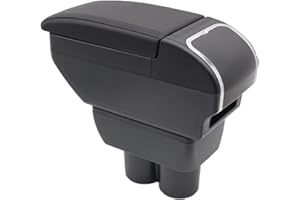 KAERGK Caja de reposabrazos de doble capa para Suzuki Jimny 2007-2018, caja de almacenamiento de consola central con soporte para tazas, accesorios para reposabrazos, color negro