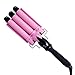 Professional Curling Tongs,CoFashion Hot Tools Curling Iron Large Barrel 25mm Ceramic LCD Display Wave Styling Hair Curlers Temperature Adjustable Pink