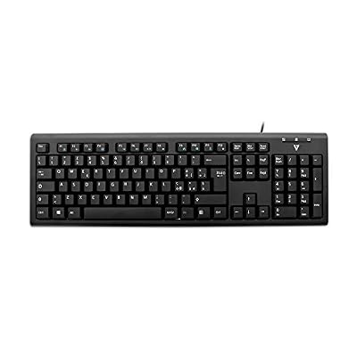 V7 Clavier Filaire USB avec Adaptateur PS2 - IT - Claviers (Standard, avec Fil, USB, Clavier mécanique, QWERTY, Noir)
