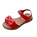 Produktbild Elecenty Sandalen Sommerschuhe,Bowknot Offene Lauflernschuhe Kinderschuhe Rutschfest Schuhe Übergröße Sneaker Weiche Sohle Klettverschluss Shoes Mädchen Flach Freizeitschuhe (23, Rot)