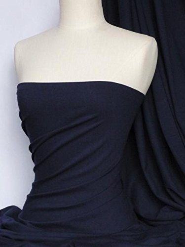 100% Cotton Single Jersey Fabric | Soft Stretch T-Shirt Material | Over 50 Colours | Oeko-Tex Certified | Same Day Dispatch | by Tia Knight (Navy)