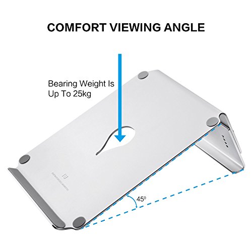 Paragala Ergonomische Einstellbare Laptop Ständer Universal Stilvollen Aluminium Notebook Halter für MacBook Pro Air Stand And Other 10-17 Zoll Laptops (Silver2) - 6