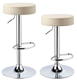 barhocker höhenverstellbar creme Sitzfläche: Ø 35,5 cm - Fuß: Ø 38,5 cm