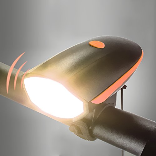 Wiederaufladbare LED-Bike Lights, 2-in-1-Fahrrad Horn Licht mit 250 Lumen & 120 dB laut Horn (3 Licht-Modus Optionen), breiter Abstrahlwinkel - 2