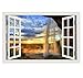 Produktbild Kpdar Wandaufkleber 3D Fenster Wohnzimmer Landschaft Wandbild Tapete Kunst Aufkleber Wohnkultur Aufkleber 60x90 cm