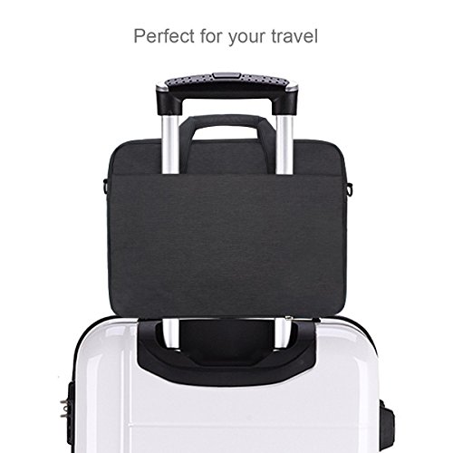 Zikee 17,3 Zoll wasserfeste und 360° stoßfeste Messenger-Bag als Schutz für Ihren Laptop/Notebook mit Handgriff und Schultergurt für Schule, Studium, Reisen und im Büro und für geschäftliche Nutzung (Schwarz) - 2