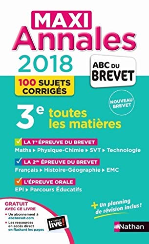 Télécharger Maxi Annales ABC du BREVET 2018 (30) Livre PDF Gratuit