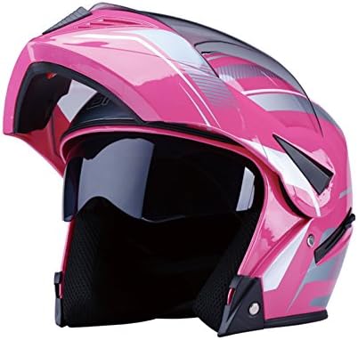 YRTK Full-Face Helmets Motorcycle Helmet Male Electric Vehicle Locomotive Female Anti-fog Half Safety Helmet Seasons Dual Lenses Flip-Up Helmets,I-OneSize