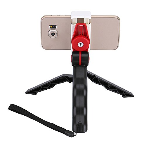 Soporte del tripode plegable - TOOGOO(R) 2 en 1 Soporte del tripode de superficie de mesa plegable portatil mini + empunadura de mano para GoPro 4/3+/3/2/1 DC DSLR SLR Camara y Smartphone (Rojo)