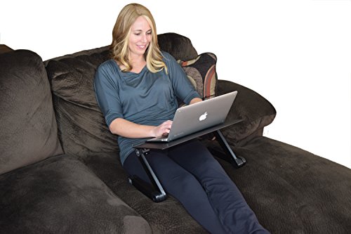 Uncaged Ergonomics WorkEZ Professional Notebook Computer Riser Foldable Lap Desk for Bed and Couch – Black-P schwarz - 4