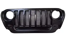 Jeep Boutique FRP Material The Adventure Garage Mahindra Thar 2020 Model Front Grill with 7 Slots Pre Installed Mesh (Matte Black, Type - 2)