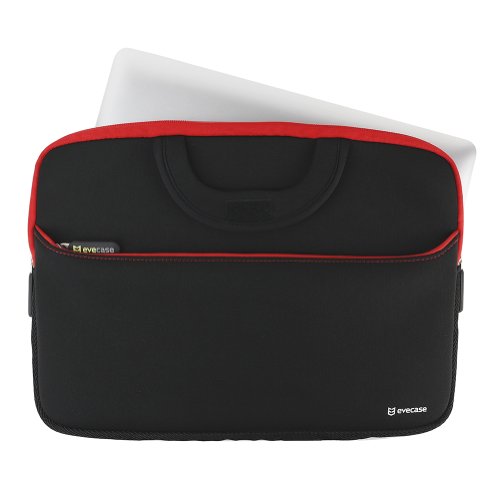Evecase Tasche f  r Notebooks mit Rei  verschluss und Griff  Universal-Tasche aus Neopren  f  r Tablets  Schwarz  14       15  Zoll  35 6 cm - 38 1 cm