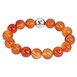 Gesamtgewicht ca. 37g Lassiere Damen Flex Armband mit Achat orange