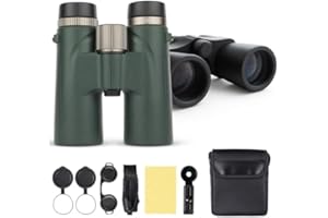 NIMEDALA Jumelles 12x42 HD Talon pour Adultes – Étanches, antibuée et compactes, pour l'observation des Oiseaux, la Chasse et Les Voyages (Green)