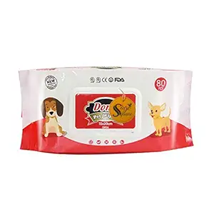 Sage Square Alcohol-Free All Natural Deodorizing Pet Cleaning Dog/Cat's Ears Eyes Paws Antibacterial Wipes (80 Pieces)