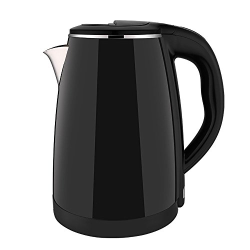 JIAJU Thire Noire lectrique sans Fil pour Bouilloire - Cruche rtro DE 1,8 L, 1800W Bout Rapide pour bullition de th, caf, Soupe, Flocons d'avoine - Base Amovible, Protection Anti-bullition