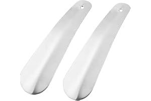 2 stycken skoskedar av metall 16 cm, små skohorn i rostfritt stål i ergonomisk form med upphängningshål, skohorn för män, kvi