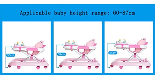 Baby Wanderer Kinderwagen Wagen 7-18 Monate Baby Prevent Prolongation Multifunktions Kind Faltbare Große Chassis Dritten Gang Anpassung Breathable Sicherheit ( farbe : Pink ) - 7
