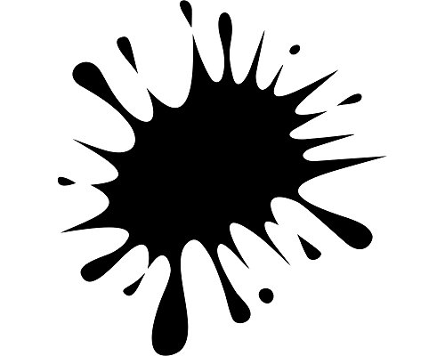 Farbkleckse Aufkleber Klecks Sticker in 7 Größen und 25 Farben (7,5x8cm schwarz) - 3