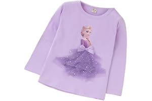FANCYLAND ELSA und Anna T-Shirt Glanz Langarmshirt Frozen 2 Eiskönigin 2 Prinzessin Eisprinzessin Mädchen Kinder