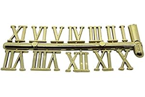 DANS CLOCK SHOP Chiffres pour horloge autocollants en plastique noir et doré - Chiffres romains - Points et barres, Gold Roman 22mm High