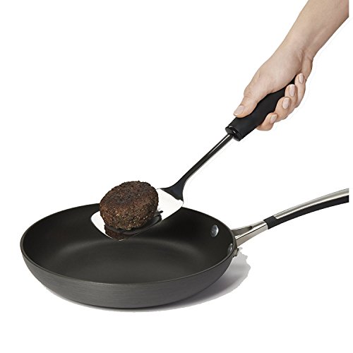 Premium Pfannenwender aus Edelstahl und Silikon – Grill Küchen Wender Spachtel in schwartz - 5