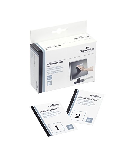 Durable 572102 Bildschirmreiniger Duo, Feucht-/Trockentuchset, 10 Stück - 4