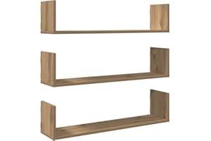 vidaXL Étagères murales 3 pcs chêne Artisanal Bois d'ingénierie