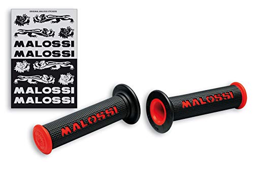 MALOSSI 6914060R0 2 manopole nere con logo Malossi rosso