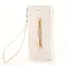Produktbild iPhone X Brieftasche Hülle, elecfan Mädchen Nette Stil Süßigkeiten Farbe PU Leder Stand Decke Flip Lady Multi Umschlag Wristlet Handtasche Geldbörse Fall mit Karten Slots Kartenhalter (iPhone X, Weiß-A01)