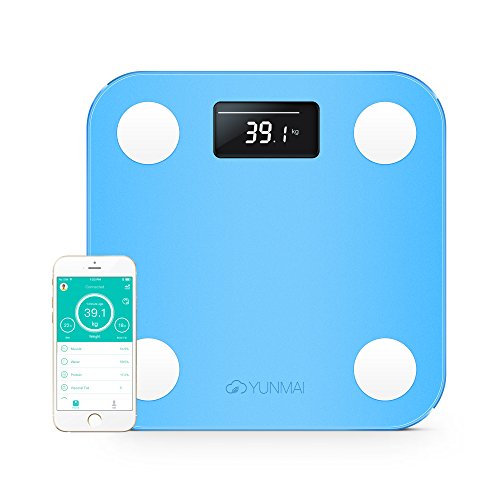yunmai Mini Smart Body Analyzer – Bluetooth Personenwaage mit 10 Körper Zusammensetzung Analyse (INC. Körperfett) blau