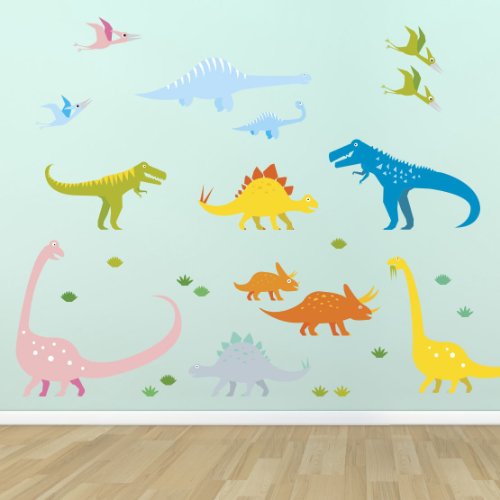 Supertogether Dinosaurs Childrens Bedroom Wall Stickers - Kids Playroom Nursery Decals