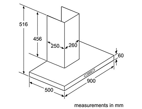 Bosch Stainless Steel Hood Chimney, 90cm (DWB09W851I)