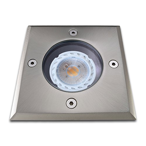 Preisvergleich Produktbild Bodeneinbaustrahler inkl LED 3W warmweiß Einbaustrahler Spot Bodenspot Einbauleuchte GU10-Fassung ECKIG