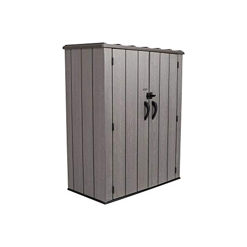 LIFETIME Vertical Storage Shed (53 Cubic feet), Roof Brown, 74 x 142 x