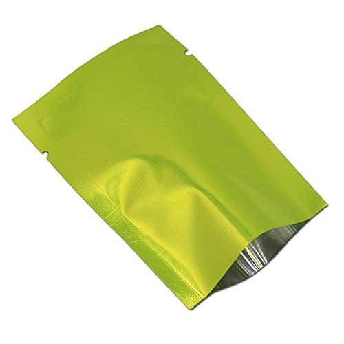 300 Stück Grün Alufolie Beutel Lebensmittel Aluminumfolie Lagerung Tüten Verpackung Kaffee Bohnen Vakuumbeutel Heißsiegel Mylar 7x10cm (2.7