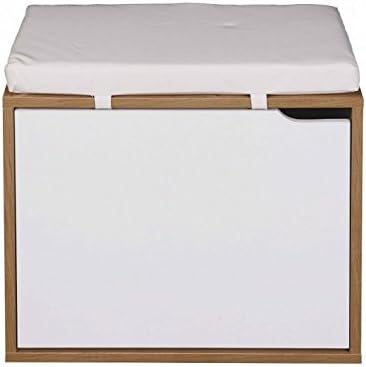 Kit Closet 4010041000 - shoe rack bench, pink with white cushion, 50 x 46 x 29.5