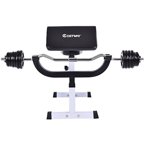 Costway®Curlbank Bizepsbank Scottbank Curlpult Hantelset Trainingsbank Kraftstation Hantelablage Hantelbank verstellbar - 7