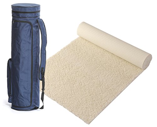 Bausinger Yogaset: Yogamatte mit bequemen 16mm Florhöhe, 75x200 cm, natur, mit passender Yogatasche