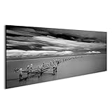 rápido y seguro de envío! islandburner Cuadro Cuadros Paisaje lacustre a Largo Plazo Durante la Puesta del Sol en Blanco y Negro. Genial y Muy Bonito FTJ