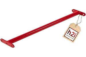 h2i Barn stretchstång gym stång pull-up-stång 90 eller 125 cm lång/färg röd – glödstång – rostfritt stål