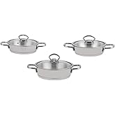 Silver 6 Par&ccedil;a Paslanmaz &Ccedil;elik Sahan Seti (16-18-20 cm)