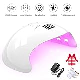 48W Lampe UV Led Ongles Gel, Sèche Ongles Séchoir à Ongle Professionnel avec LCD Ecran et Minuterie de 30s, 60s, 99s, Nail Lamp pour Vernis Semi Permanent, Gel et Vernis LED etc