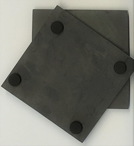 SCHIEFER UNTERSETZER ca 10 x 10 cm. 4 STÜCK Schieferplatten. - 2